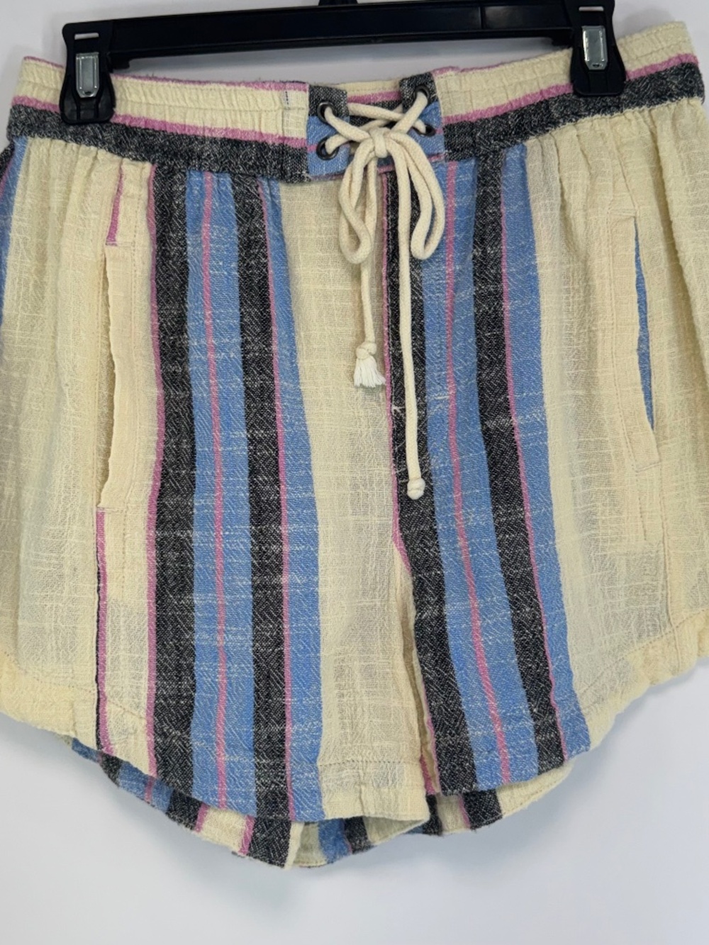 Free People Kalli Board Shorts Sand Combo Striped Drawstring Size Medium